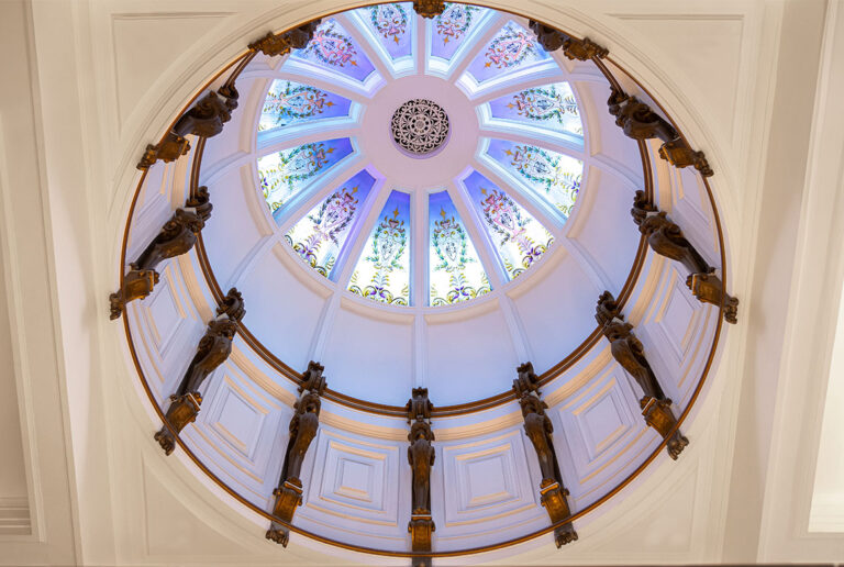 The beautiful ceiling dome in The Collector's Hall